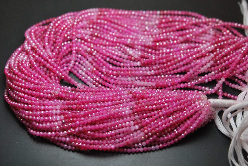 13 Inches Strand,Super Cutting,Mystic Pink Shaded Moonstone Micro Faceted Rondelles,Size 3mm - Jalvi & Co.