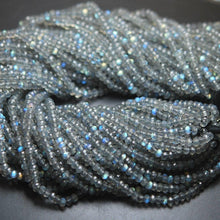 Load image into Gallery viewer, 13 Inches Super Finest Natural Blue Flashy Labradorite Faceted Rondelles 4mm Aprx - Jalvi &amp; Co.