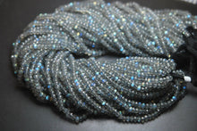 Load image into Gallery viewer, 13 Inches Super Finest Natural Blue Flashy Labradorite Faceted Rondelles 4mm Aprx - Jalvi &amp; Co.