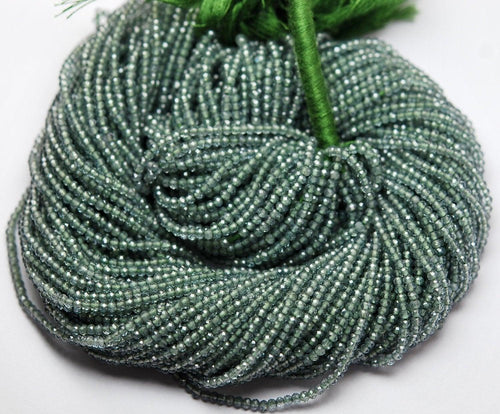 13 Inches Super Finest Quality,Mystic Teel Green Quartz Faceted Rondelles Size 2.20mm - Jalvi & Co.