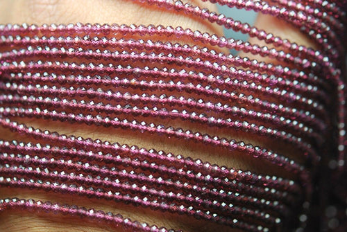 13'' Strand, Natural Aaa Rhodolite Garnet Super Cutting Faceted Rondelles 3.10mm - Jalvi & Co.