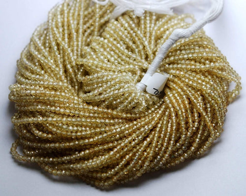 13'' Strand,Champagne Color Natural Zircon Micro Faceted Rondells, Size 3mm - Jalvi & Co.