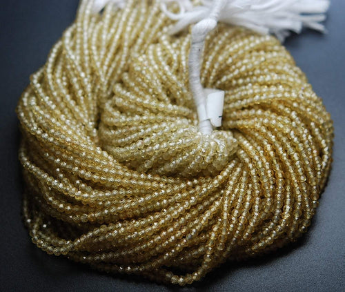 13'' Strand,Champagne Color Natural Zircon Micro Faceted Rondells, Size 3mm - Jalvi & Co.