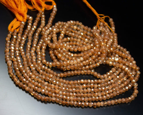 13inch, 4mm, Mystic Orange Quartz Faceted Rondelle Gemstone Beads, Quartz Beads - Jalvi & Co.