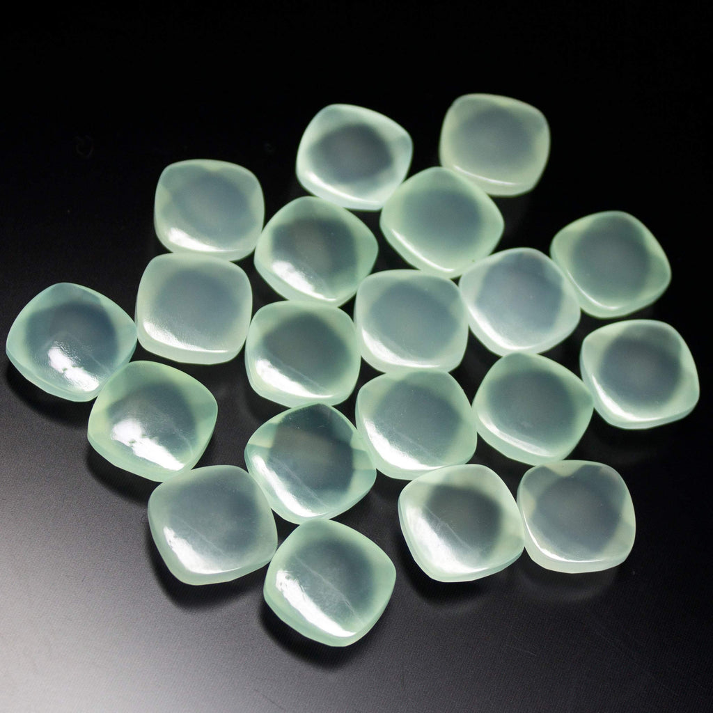 13mm Natural Aqua Chalcedony Checker Cut Cushion Loose Gemstone - Jalvi & Co.