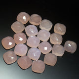13mm Natural Rose Pink Chalcedony Checker Cut Cushion Loose Gemstone