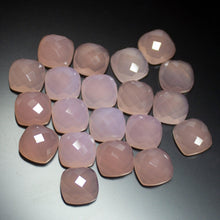Load image into Gallery viewer, 13mm Natural Rose Pink Chalcedony Checker Cut Cushion Loose Gemstone - Jalvi &amp; Co.