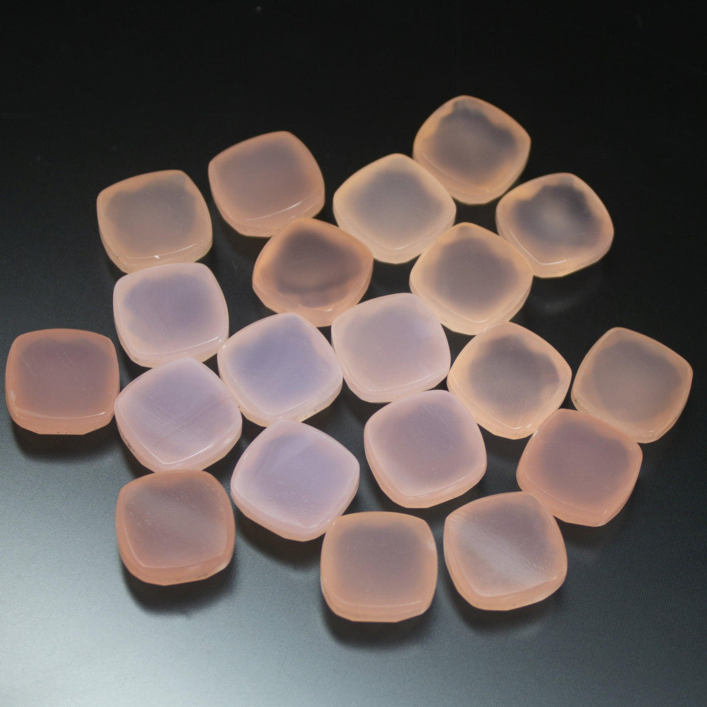 13mm Natural Rose Pink Chalcedony Checker Cut Cushion Loose Gemstone - Jalvi & Co.