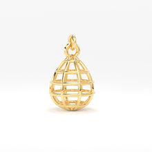 Load image into Gallery viewer, 13x9mm 18k Solid Yellow Gold Teardrop Cage Charm Pendant Finding - Jalvi &amp; Co.