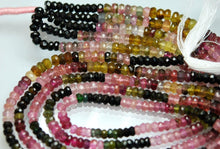 Load image into Gallery viewer, 14.5 Inch-Super-Finest- Multi Tourmaline Faceted Rondelles 4.5-5mm Full 14.5 Inch Strand,Super Finest Quality - Jalvi &amp; Co.