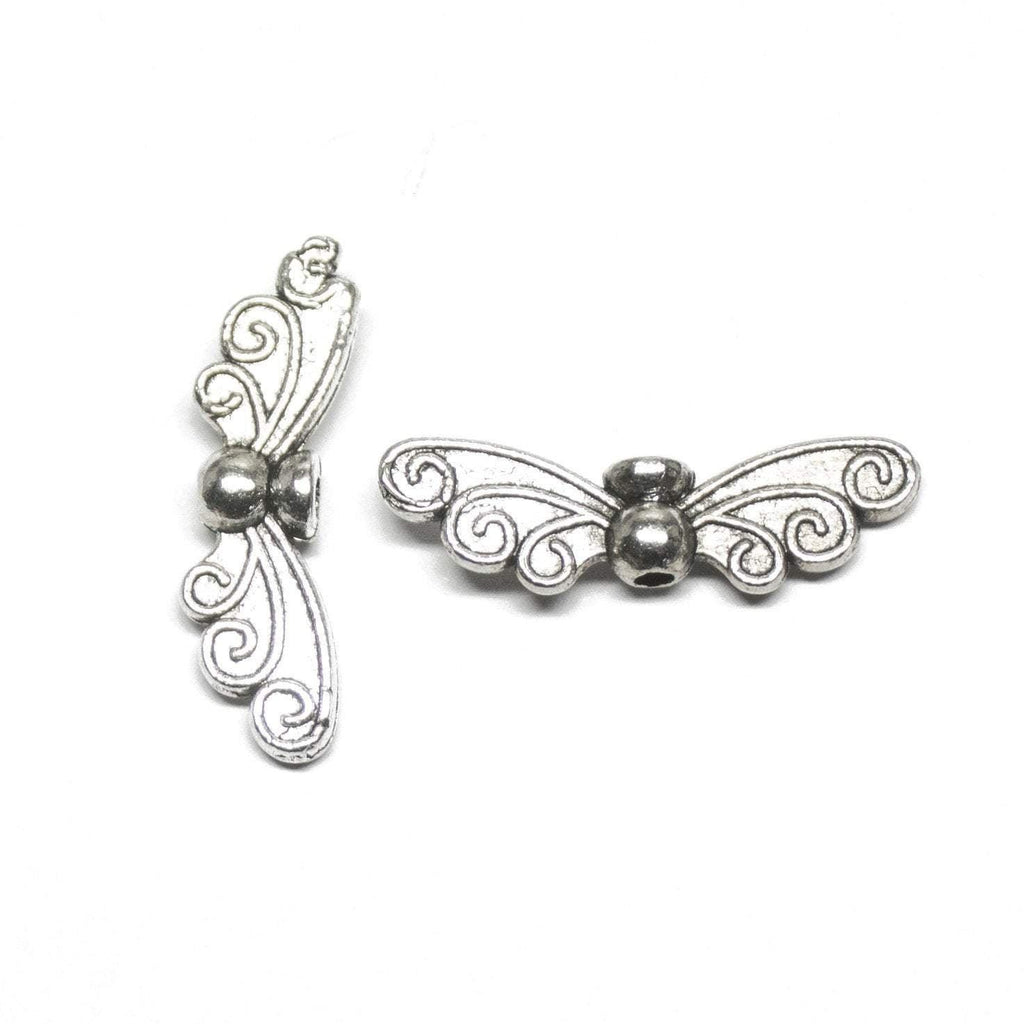 14 Butterfly Spacer Bead Silver Tone Insect 2 Sided - Jalvi & Co.