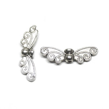 Load image into Gallery viewer, 14 Butterfly Spacer Bead Silver Tone Insect 2 Sided - Jalvi &amp; Co.