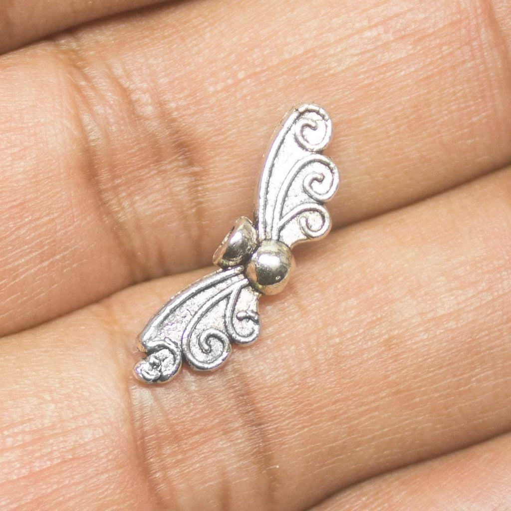 14 Butterfly Spacer Bead Silver Tone Insect 2 Sided - Jalvi & Co.