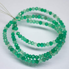 Load image into Gallery viewer, 14 inch, 3mm 3.5mm, Natural Green Onyx Faceted Rondelle Shape Beads Strand, Onyx Beads - Jalvi &amp; Co.