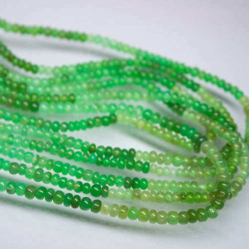 14 inch, 3mm 3.5mm, Shaded Chrysoprase Smooth Rondelle Shape Beads, Chrysoprase Bead - Jalvi & Co.