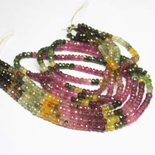 Load image into Gallery viewer, 14 inch, 4mm, Multi Tourmaline Faceted Rondelle Beads Necklace, Tourmaline Beads - Jalvi &amp; Co.