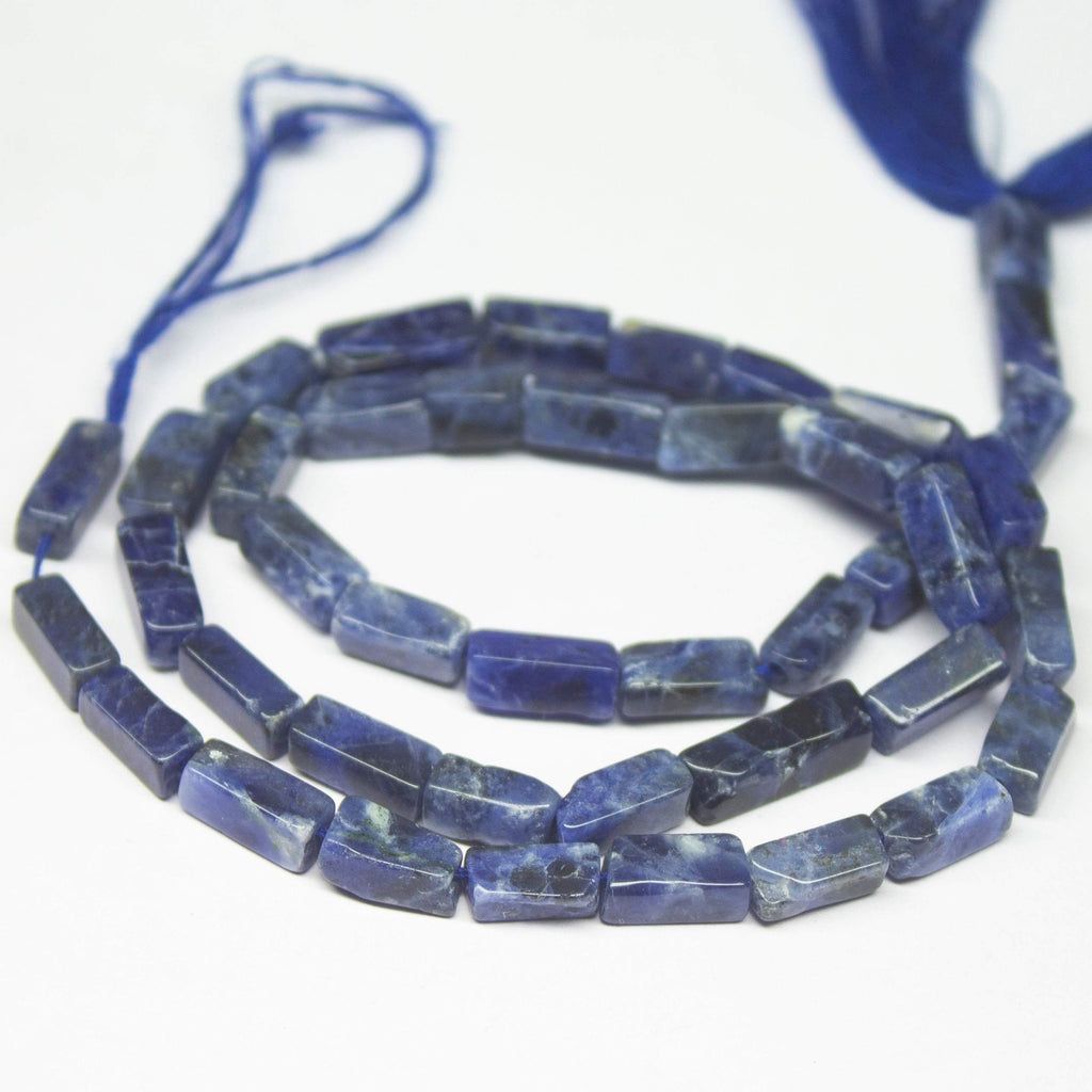 14 inch, 5-12mm, Blue Sodalite Smooth Rectangle Beads, Sodalite Beads - Jalvi & Co.