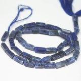 5 Strands Natural Blue Sodalite Smooth Rectangle Beads 13 Inch 7mm 10mm