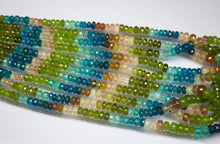 Load image into Gallery viewer, 14 inch, 5mm 6mm, Multi Apatite Faceted Rondelle Shape Loose Gemstone Briolette Beads, Apatite Beads - Jalvi &amp; Co.