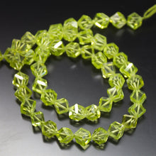 Load image into Gallery viewer, 14 inch, 6mm, Natural Peridot Green Zircon 3D Cube Square Briolette Shape Beads, Zircon Bead - Jalvi &amp; Co.