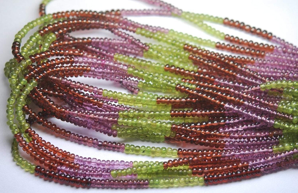 14 Inch Full Strand Multi Tundra Sapphire Smooth Rondelle Beads Size 3.5mm Approx. - Jalvi & Co.