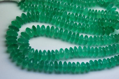 14 Inch Long Strand Superb-Green Onyx Faceted German Cutting Rondelle, 6-8mm Size, - Jalvi & Co.