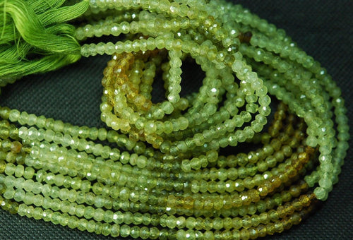 14 Inch Strand Machine Cut Faceted Rondelle Beads Shape 3.5mm Approx Grossular Garnet - Jalvi & Co.
