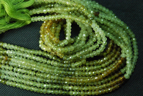 14 Inch Strand Machine Cut Faceted Rondelle Beads Shape 3.5mm Approx Grossular Garnet - Jalvi & Co.