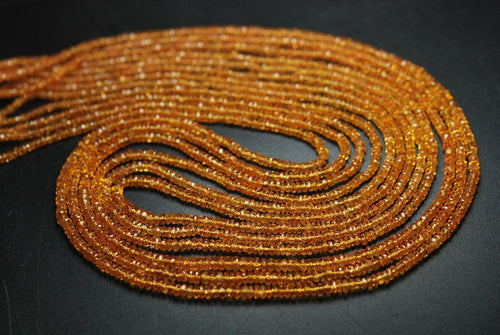 14 Inch Strand, Natural Fanta Orange Garnet Faceted Rondelles Size 2.5-3.5mm - Jalvi & Co.