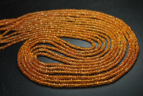 14 Inch Strand, Natural Fanta Orange Garnet Faceted Rondelles Size 2.5-3.5mm - Jalvi & Co.