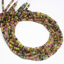 Load image into Gallery viewer, 14 Inch Strand, Natural Multi Tourmaline Faceted Rondelles 3.5-4mm, Tourmaline Beads - Jalvi &amp; Co.