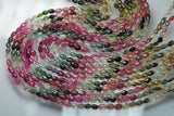 14 Inch Strand Super-Finest,Multi Tourmaline Faceted Oval Shaped Beads, 5-6mm