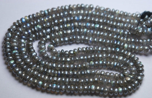 14 Inch Strand,Mystic Labradorite Smooth Rondells,Size 5-5.5mm - Jalvi & Co.