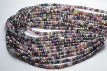 Load image into Gallery viewer, 14 Inch Strand,Mystic Natural Mixed Sapphire Faceted Rondelles, 4-4.5mm Size - Jalvi &amp; Co.