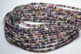 14 Inch Strand,Mystic Natural Mixed Sapphire Faceted Rondelles, 4-4.5mm Size