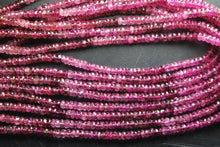 Load image into Gallery viewer, 14 Inch Strand,Super-Finest-Shaded Pink Tourmaline Faceted Rondelles 3-3.5mm Size - Jalvi &amp; Co.