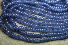 Load image into Gallery viewer, 14 Inch Strand,Super Finest, Super Rare,Tanzanite Smooth Rondells, 3-5mm Size, - Jalvi &amp; Co.