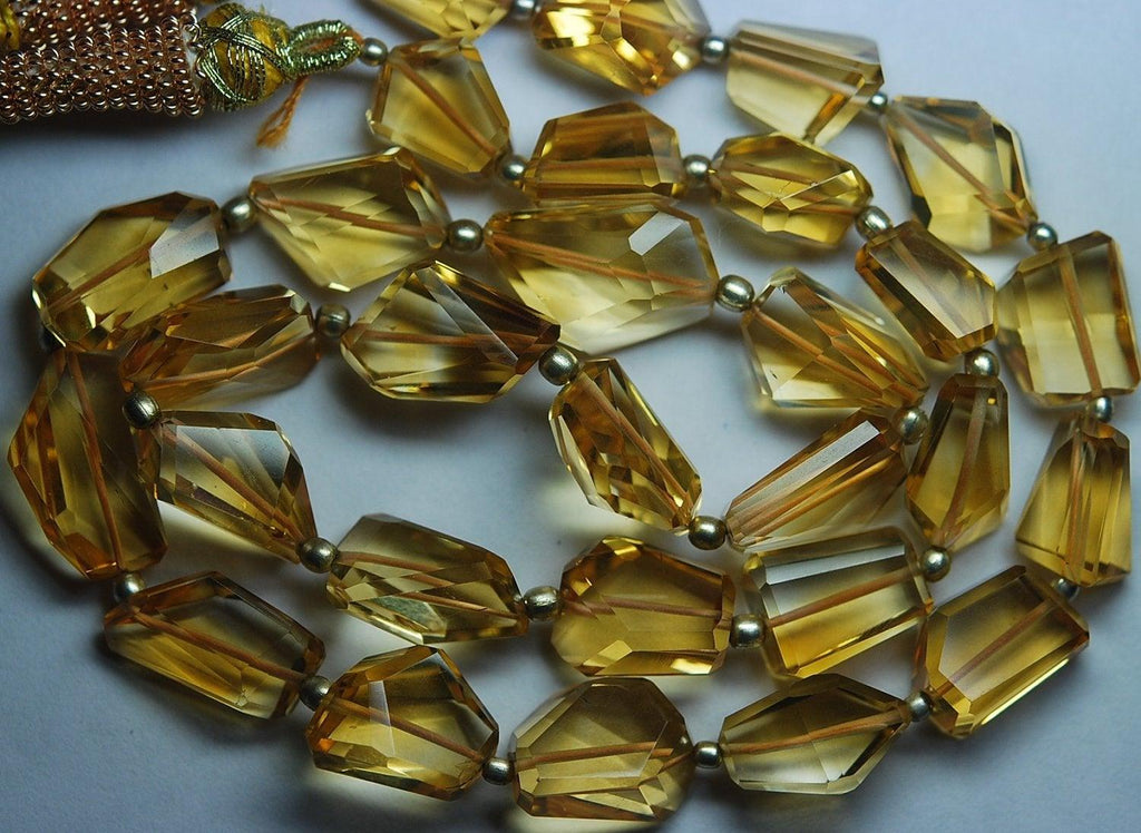 14 Inch Strand,Superb-Finest Quality Golden Citrine Step Cut Faceted Nuggets, 10-12mm Size,Great Item - Jalvi & Co.