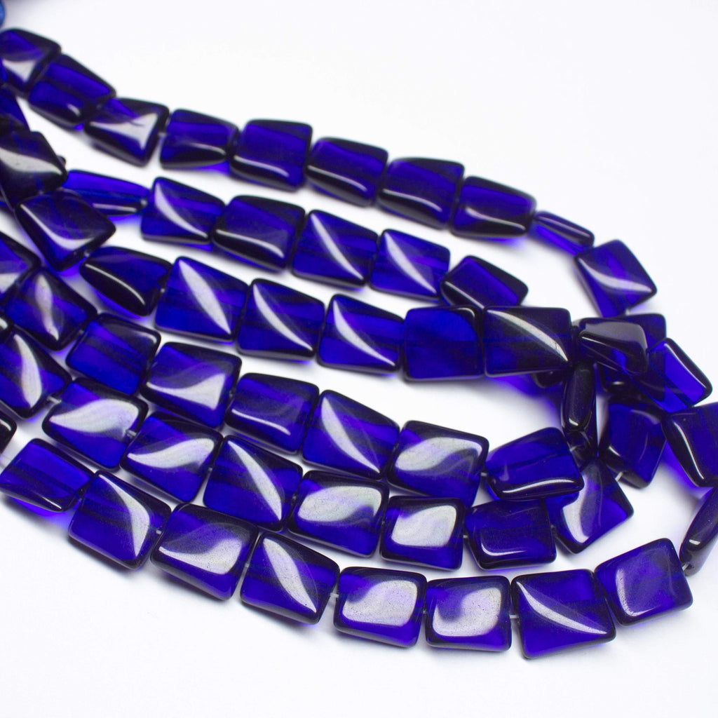 14 inches, 12-14mm, Blue Tanzanite Quartz Smooth Plain Twisted Rectangle Beads - Jalvi & Co.