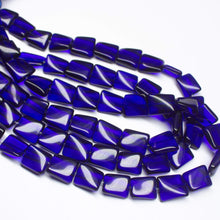 Load image into Gallery viewer, 14 inches, 12-14mm, Blue Tanzanite Quartz Smooth Plain Twisted Rectangle Beads - Jalvi &amp; Co.