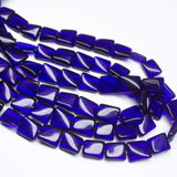 14 inches, 12-14mm, Blue Tanzanite Quartz Smooth Plain Twisted Rectangle Beads