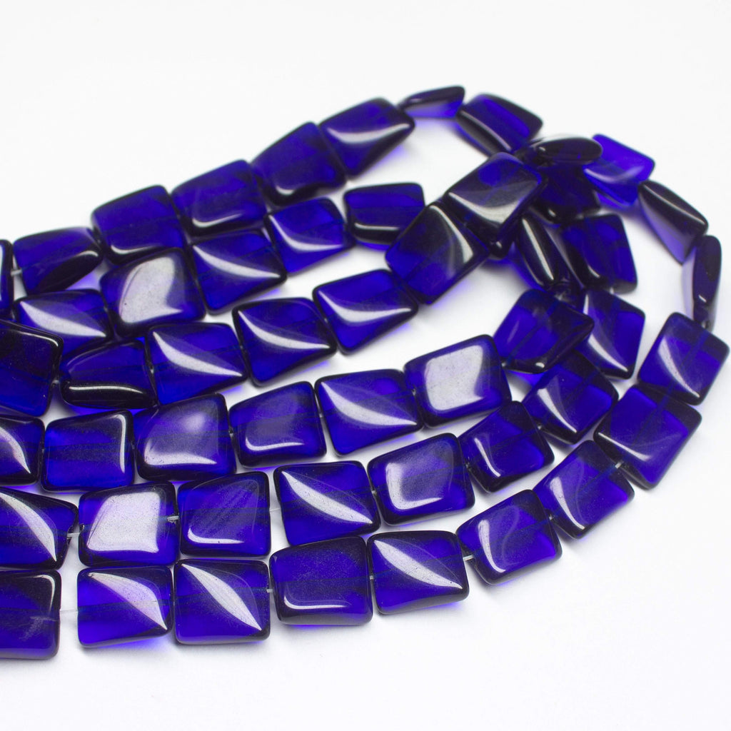 14 inches, 12-14mm, Blue Tanzanite Quartz Smooth Plain Twisted Rectangle Beads - Jalvi & Co.