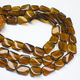 14 inches, 12-14mm, Golden Citrine Quartz Smooth Plain Twisted Rectangle Beads