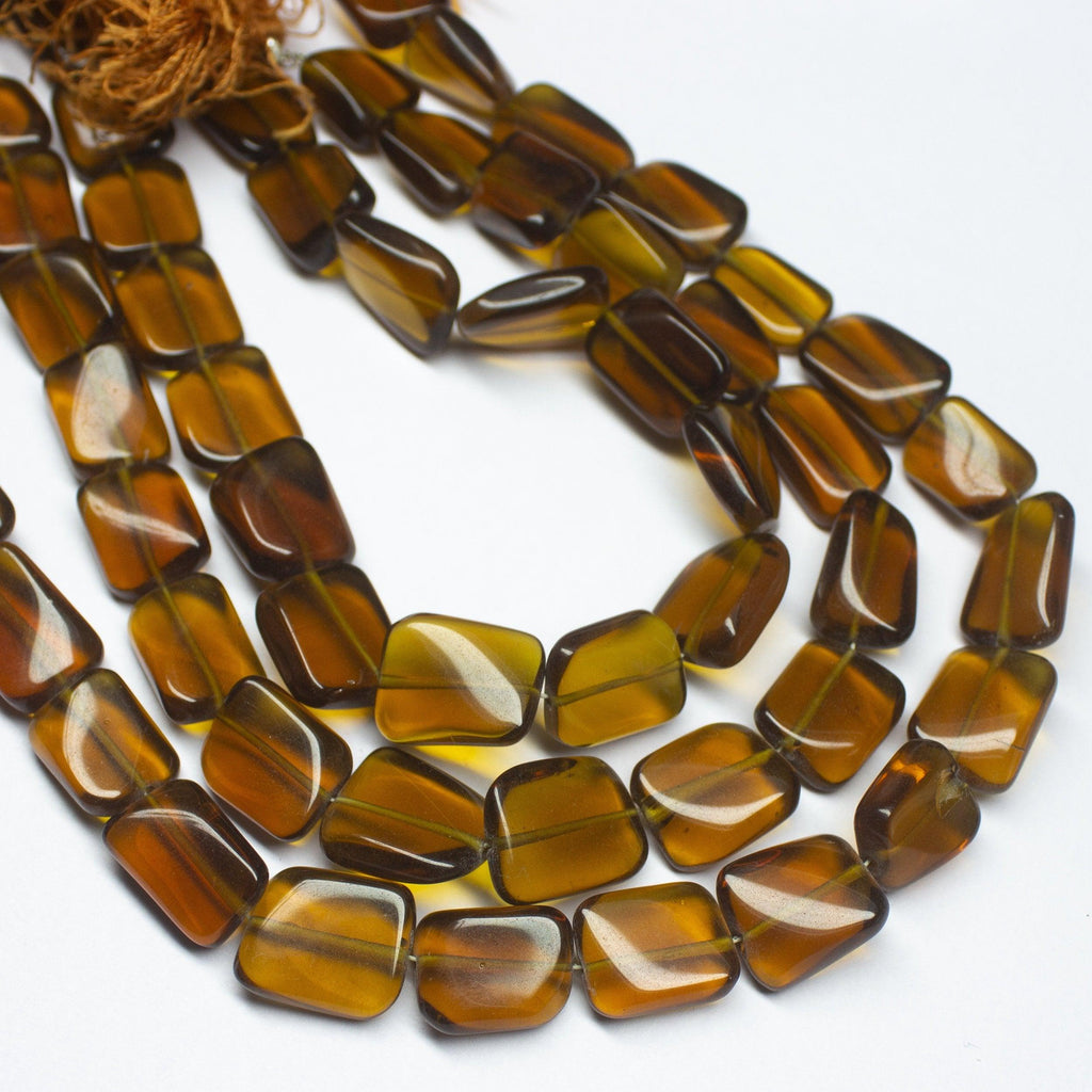 14 inches, 12-14mm, Golden Citrine Quartz Smooth Plain Twisted Rectangle Beads - Jalvi & Co.