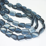 14 inches, 12-14mm, London Blue Quartz Smooth Plain Twisted Rectangle Beads