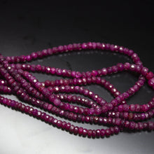 Load image into Gallery viewer, 14 inches, 3-5mm, Natural Ruby Faceted Rondelle Loose Gemstone Beads, Natural Ruby, Natural Faceted Beads, Ruby Beads - Jalvi &amp; Co.