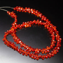 Load image into Gallery viewer, 14 inches, 5mm, Fanta Orange Zircon Faceted Teardrop Briolette Loose Gemstone Beads, Zircon Beads - Jalvi &amp; Co.