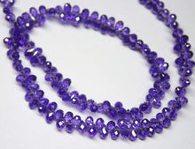 Load image into Gallery viewer, 14 inches, 5mm, Purple Zircon Faceted Teardrop Briolette Loose Gemstone Beads, Zircon Beads - Jalvi &amp; Co.