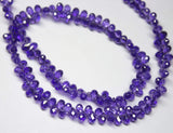 14 inches, 5mm, Purple Zircon Faceted Teardrop Briolette Loose Gemstone Beads, Zircon Beads