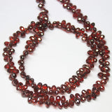 14 inches, 5mm, Red Zircon Faceted Teardrop Briolette Loose Gemstone Beads, Zircon Beads